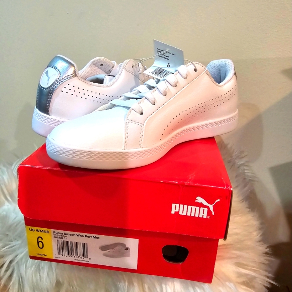 Puma smash white/silver sneaker